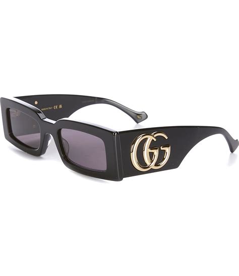 gucci pink rectangle sunglasses|gucci generation 53mm rectangular sunglasses.